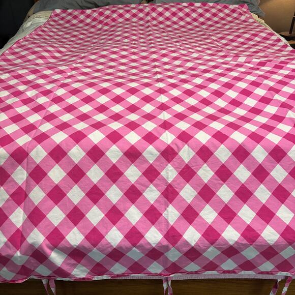 Lief! Girls' Pink Gingham Reversable Twin Duvet‎ Cover - Picture 3 of 9
